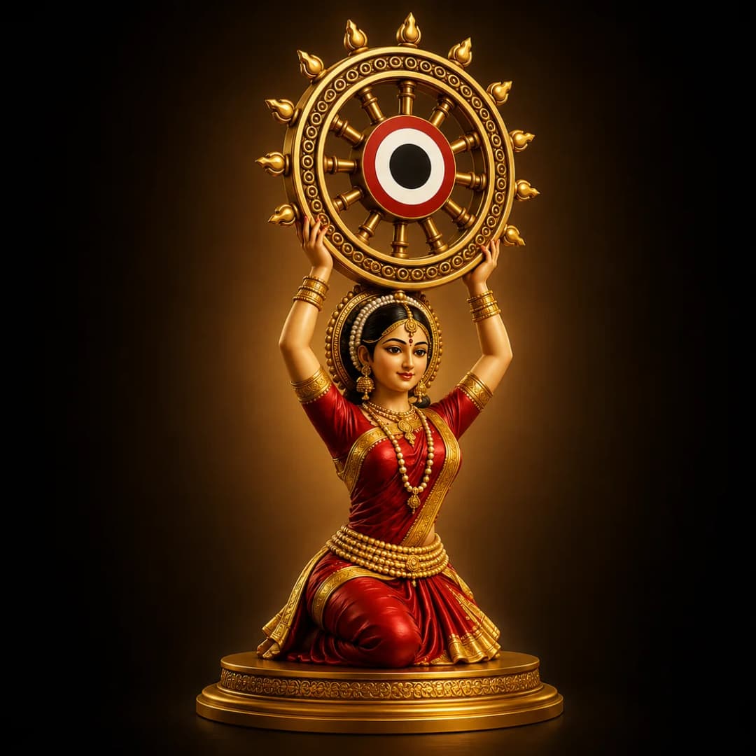 The OISFF award — an Odissi dancer raising the Konark chakra